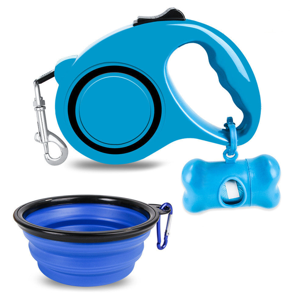 Pet Supplies Dog Leash Foldable Dog Bowl Pickup Garbage Bag