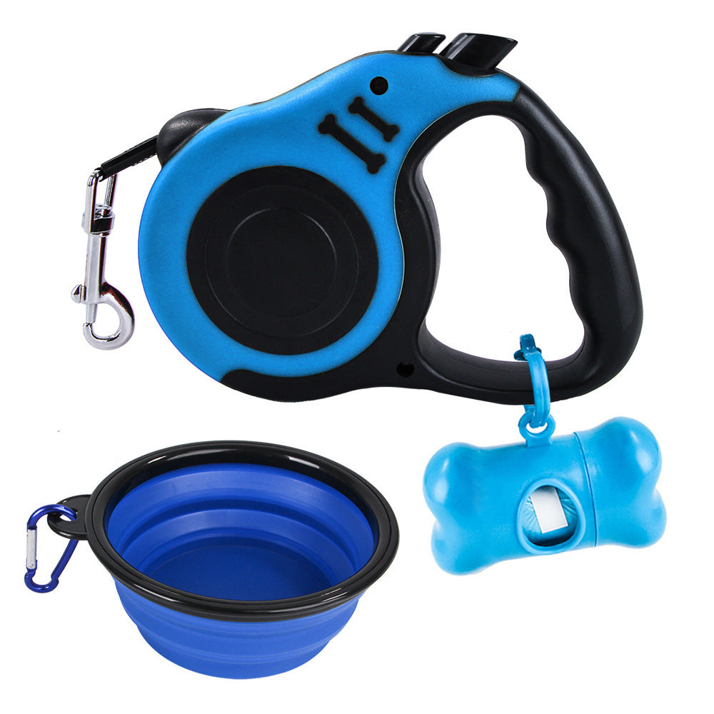 Pet Supplies Dog Leash Foldable Dog Bowl Pickup Garbage Bag