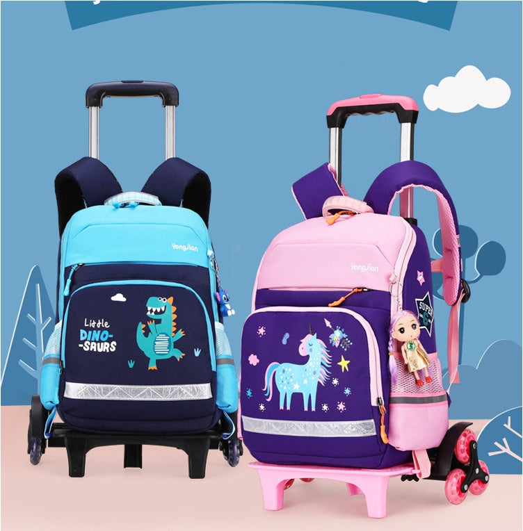 Kids Detachable Trolley  Bag For School Students